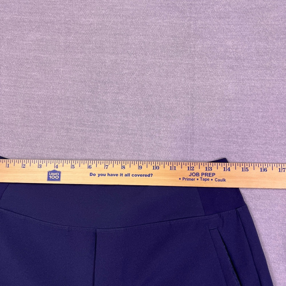 Athleta Brooklyn Ankle Straight Leg High Rise Pant Women 6 Navy Blue Polyester - Picture 8 of 12